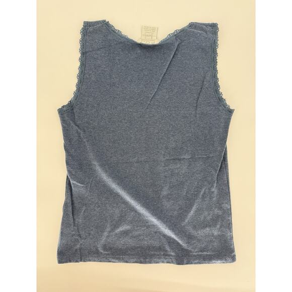 Y2K Blue‎ Lace Tank Top Women’s M Fairycore Festival Boho Layering Shirt - Picture 3 of 7